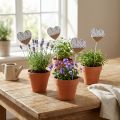 Blomsterprop hjerte lilla landstedsstil 7×0,5×7cm 12stk | Floristik24.dk