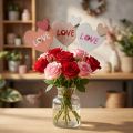 Blomsterprop af træ Love dekorative stik 8×7,5cm 12 stk | Floristik24.dk