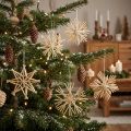 Julehalmstjerner juletræspynt 8 cm 12 stk. | Floristik24.dk