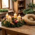 Stråkrans Ø35cm naturlig - dekorativ krans til hobby og advent, sæt med 5 | Floristik24.dk