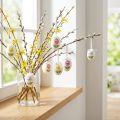 Påskeæg til at hænge op med blomstermotiv påskepynt 12 stk | Floristik24.dk