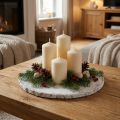 Dekorativ træskive med bark hvid coaster krydsfiner Ø20cm | Floristik24.dk