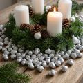 Dekorative agern sølv, adventsdekoration, naturlige efterårsfrugter, landsted Ø1,5 – 2,5 cm L1,5 – 3 cm 300 g | Floristik24.dk