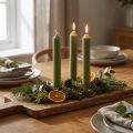 Pindelys grøn farvede vokslys 180mm/Ø21mm 6stk | Floristik24.dk