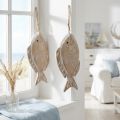 Dekorativ fiskeophæng i træ, 21 cm, 2 stk. | Floristik24.dk
