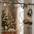 Deco bøjle juletræperler hjerte stjernetræ H20cm 3stk | Floristik24.dk