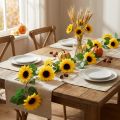 Blomsterguirlande med 8 kunstige solsikker 135cm | Floristik24.dk