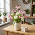 Blomsterprop trillebør træhjerter farvet 9x6,5cm 12 stk | Floristik24.dk