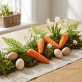 Gulerodsdekoration gulerødder flokket orangegrøn H23cm 8 stk | Floristik24.dk