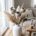 Tørrede blomster dekorative klokkekopper på stilk grå 37cm 3 stk | Floristik24.dk