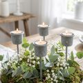 Plug-in lysestage Shabby Chic grå Ø3cm H8,5cm 8 stk | Floristik24.dk