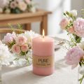 PURE søjlelys 90/60 pink dekorativt lys bæredygtig naturlig vokslys dekoration | Floristik24.dk