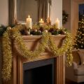 Glamorøs Golden Tinsel Garland 270 cm – Perfekt til festlige og elegante dekorationer | Floristik24.dk