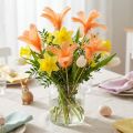 Dekorative fjer orange fuglefjer på pind 36cm 12 stk | Floristik24.dk