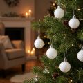 Juletræspynt Julekugle hvid 3 cm 14 stk. | Floristik24.dk