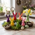 Flokket kanin, farverig, 13 cm høj, assorteret, 6 stk. | Floristik24.dk