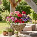 Skål til ophæng, hængekurv, blomsterkurv natur, hvid Ø30,5cm | Floristik24.dk