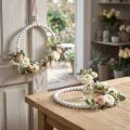 Dekorativ træring Shabby Chic hvid Ø19cm, bryllup, forår, dørdekoration, sæt med 4 | Floristik24.dk