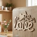 Hjerter "Love" trædekoration naturlig med magnet dekorationsskilt 20,5/25cm 6 stk. | Floristik24.dk