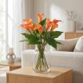 Calla Lily Abrikos Calla Kunstige Blomster Orange Eksotisk 44cm | Floristik24.dk