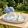 Dekorativ bakke hortensia plastbakke hvid 39×27,5cm | Floristik24.dk