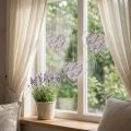 Dekorative hjerter til ophæng af hvid lilla 18,5×17cm 4 stk | Floristik24.dk