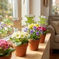 Blomsterprop frø sjov dekorativ stik træ 7,5cm 12stk | Floristik24.dk