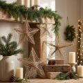 Star Jute Natural Rustik Julestjerne 30cm 4stk | Floristik24.dk