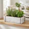 Murstensform, murstenskasse, trækasse med metalbeslag antik finish, hvidvasket L32cm H9cm | Floristik24.dk