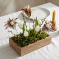 Kunstige vagtelæg, dekorative fjer på pind, 36 cm, 12 stk. | Floristik24.dk