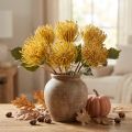 Protea kunstig Leucospermum nålepude gul 30 cm 6 stk | Floristik24.dk