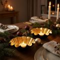 Fyrfadsstage juledekoration bageform sort guld Ø12cm 2 stk. | Floristik24.dk