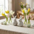Påskehare dekorative figurer kaniner med prikmønster 13cm 2stk | Floristik24.dk