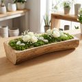 Trædekoration med fordybning, dekorativ skål, træ, 40×13–16 cm×6,5 cm | Floristik24.dk