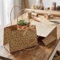 Gavepose papir naturlige brune blade 20×10×10 cm 6 stk. | Floristik24.dk