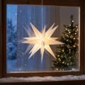 LED stjerne 3D hvid timer batteri udvendig Ø30cm H74cm | Floristik24.dk