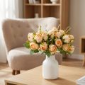 Kunstig blomsterrosebuket, realistisk dekoration til opholdsrum, 31 cm, 3 stk. | Floristik24.dk