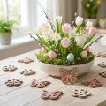 Scatter dekoration træ blomster/sommerfugle hvid/pink Ø4cm 36p | Floristik24.dk