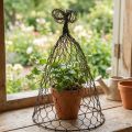 Trådhætte, dekorativ klokke, espalier af metal Brun H25cm Ø16cm | Floristik24.dk