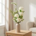 Kunstig blomsterbuket: sneboldbusk, vild teasel, bregne, 65 cm - dekoration, naturligt look, nem pleje | Floristik24.dk