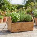 Plantekasse naturtræjute med hank 35x16x21,5cm | Floristik24.dk
