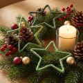 Stjerner jute til juledekoration julestjerner grøn 15cm 8 stk | Floristik24.dk