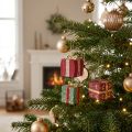 Juledekoration papmaché gavemærker 6 cm 3 stk | Floristik24.dk