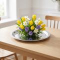 Dekorativ plade metal sølv skinnende Ø34cm H3cm | Floristik24.dk