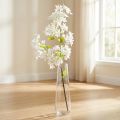 Kunstig lilla gren Hvide blomster L95cm | Floristik24.dk