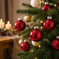 Julekugler/træpynt i glas i rød, Ø4 cm, 24 stk. | Floristik24.dk