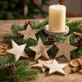 Kokosstjerne natur 5 cm 50stk dekoration til juledekoration | Floristik24.dk