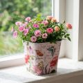 Blomstermønster plantekasse Ø13×H11,5 cm plastik urtepotte | Floristik24.dk