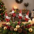 Julenisse dekorativ stik nisse julemand 7cm 4 stk | Floristik24.dk