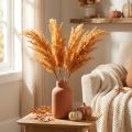 Kunstigt Pampasgræs Orange Tørret Græs 35cm 4stk | Floristik24.dk